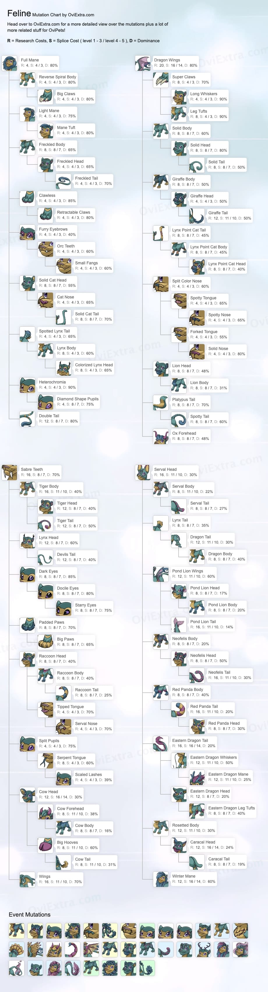 Feline mutation chart image ovipets