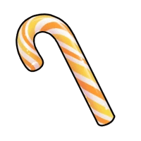 1x Candy Cane - Orange (sticker) mutation